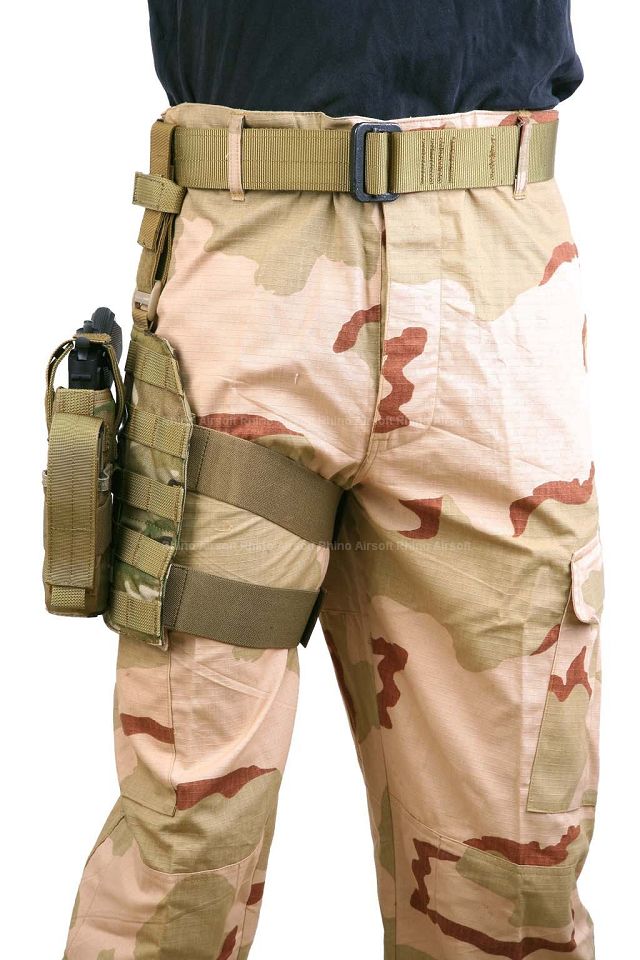 Pantac MOLLE Style Leg Panel with Holster (Offcial Multicam / CORDURA)